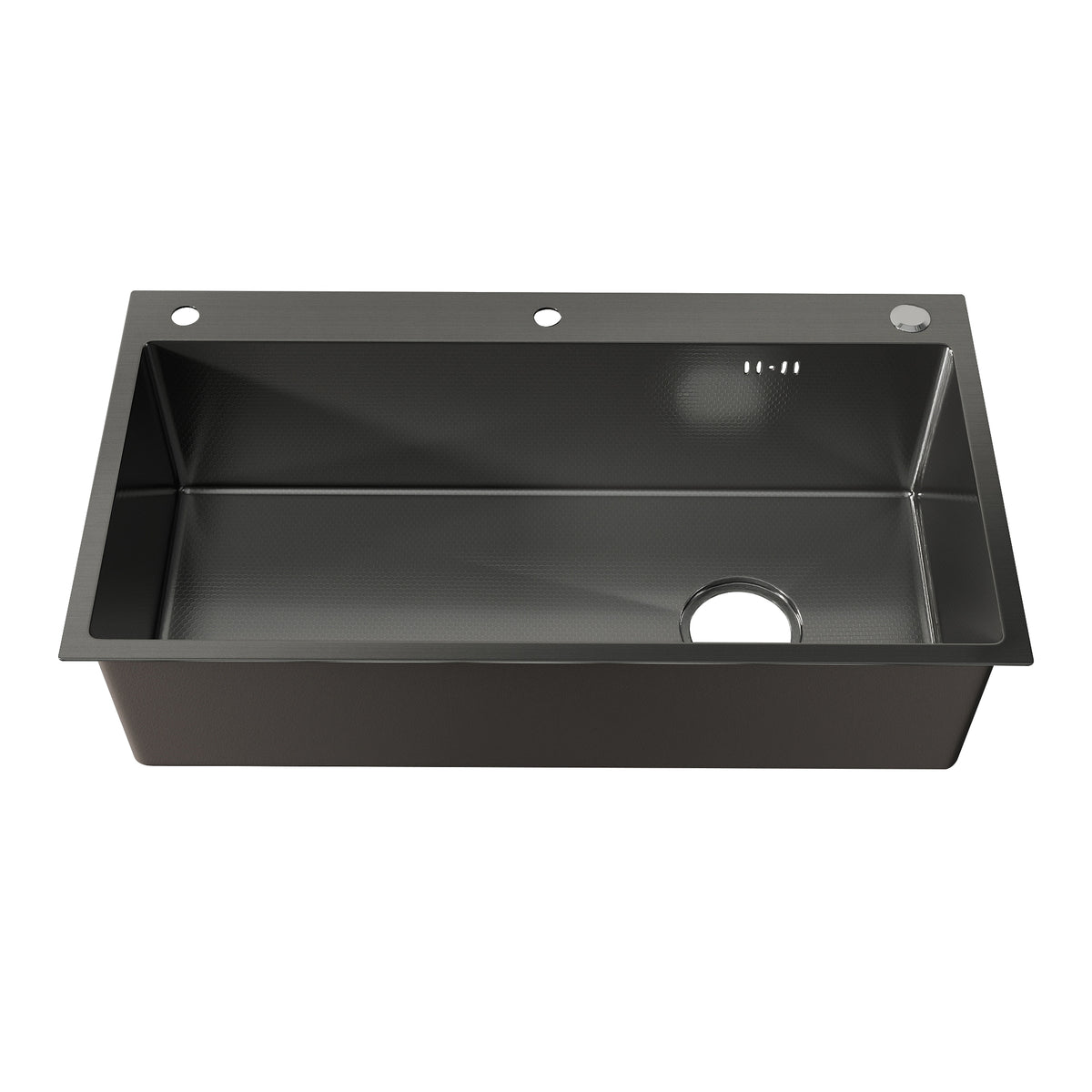 Oasskyo Stainless Steel Black Single Bowl Kitchen Sink