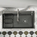 Oasskyo Stainless Steel Black Single Bowl Kitchen Sink