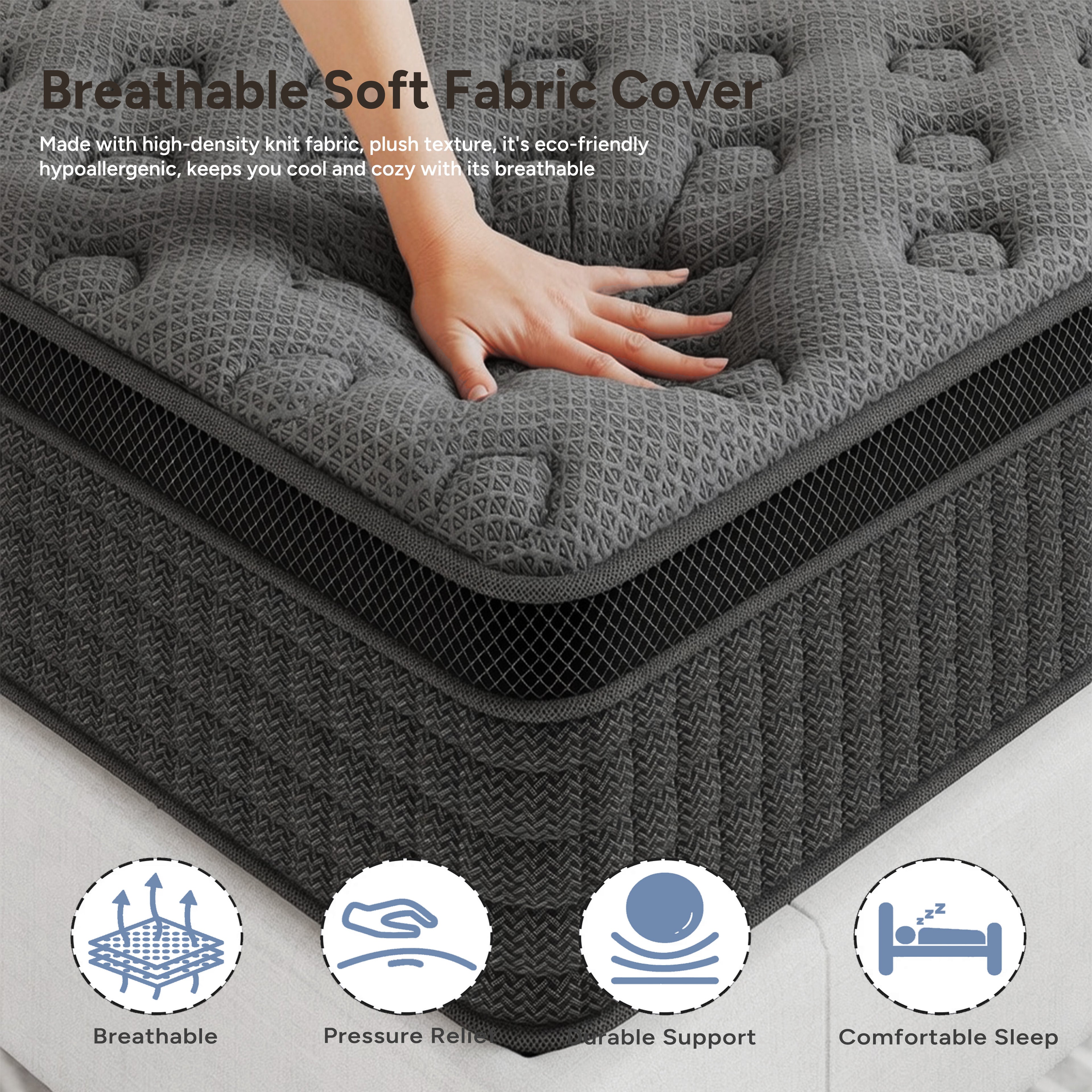 Oasskyo 12 Inch Cooling Gel Memory Foam Mattress Twin Size, Medium Firm Support, Breathable Cover, Pressure Relieving, CertiPUR-US Certified, Bed in a Box for Home Bedroom